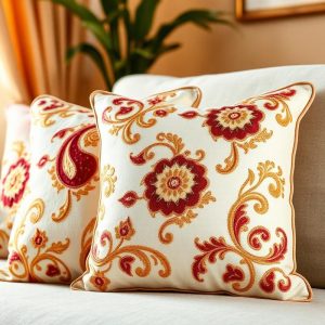 Luxury Paisley Cushion Cover Set of 5 - Handcrafted Embroidery
