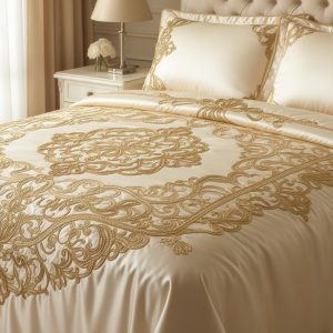 Premium Embroidered King Size Bed Sheet Set - 400 TC Egyptian Cotton