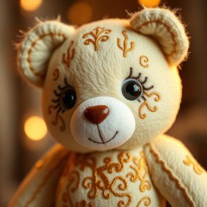 Cute Embroidered Teddy Bear - Premium Soft Toy Gift